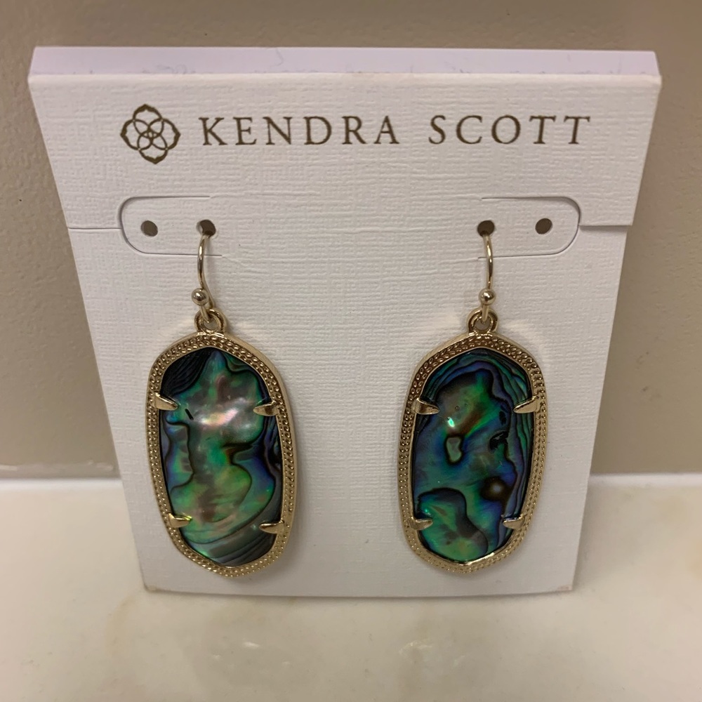 Kendra Scott earrings with blue and green tones - Picture 2 of 10